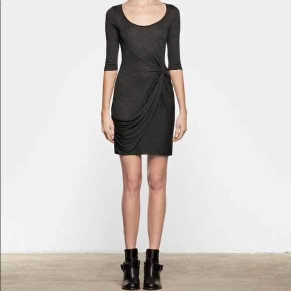 All Saints Gray Twain Jersey Knit Dress Size 4 - Picture 1 of 10